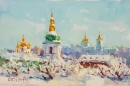Картина «Засніжена Печерська Лавра », художник СС, 0 грн.