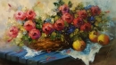 Картина «Троянди у кошику», художник Бесмертная Оксана, 0 грн.